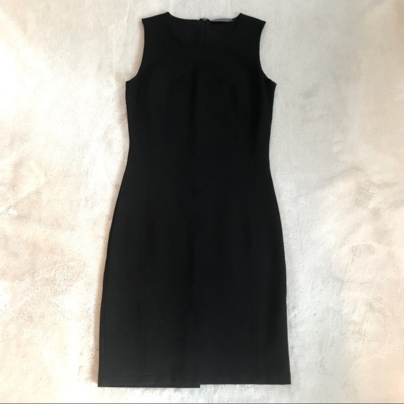 ❤️ SUZY SHIER Fitted Stretch Little Black Sheath Dress S - Picture 3 of 6